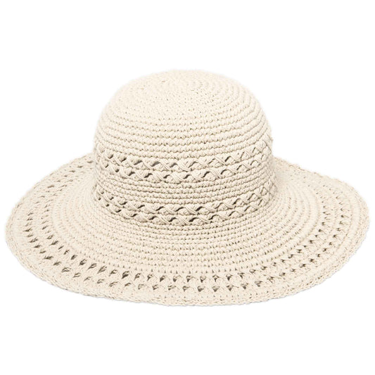 Women's Cotton Crochet Hat With A Large Brim