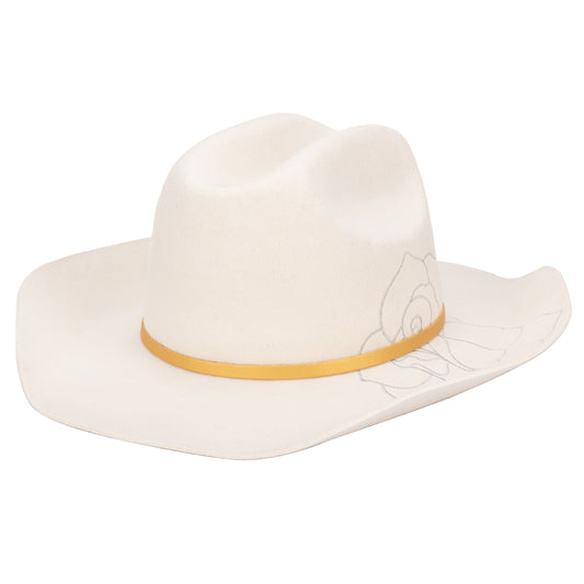 Women's Felt Cowboy with Embroidered Rose