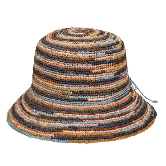 Women's Crochet Raffia Packable Bucket Hat