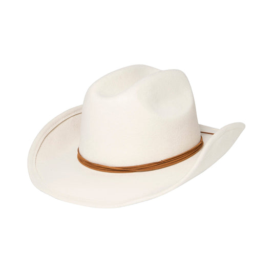 Women's Felt Cowboy Hat w/Twisted Faux Leather Band