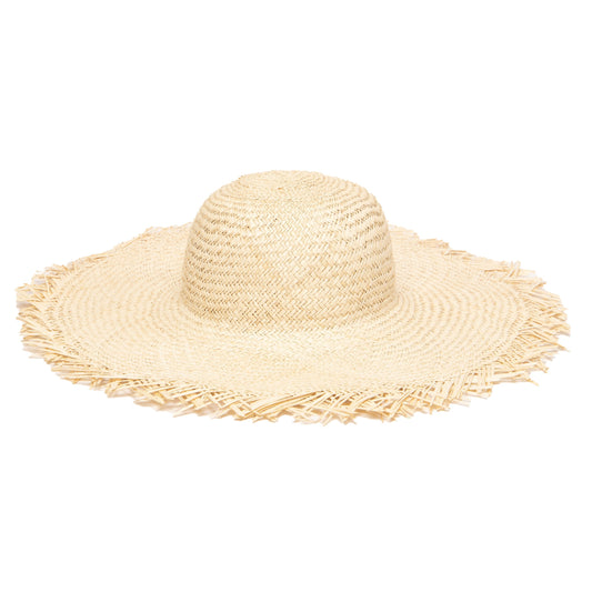 Women's Woven Sun Hat W/ Frayed Edge
